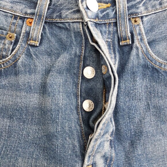 Re/Done Original High Rise Raw Hem Ankle Crop Jeans Size 28 - Picture 5 of 11